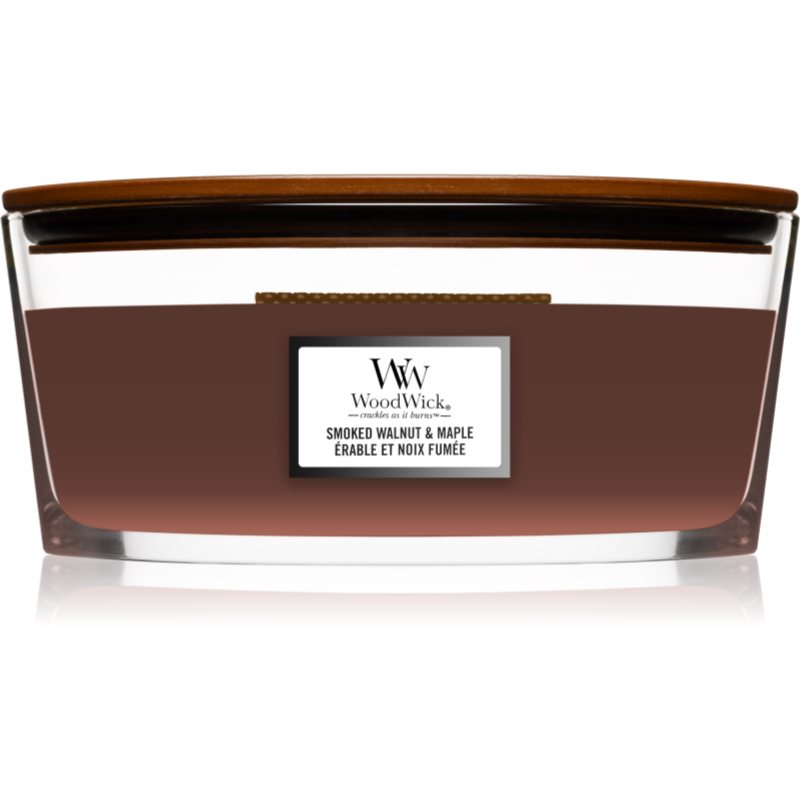 Woodwick Smoked Walnut & Maple aроматична свічка з дерев'яним гнітом (hearthwick) 453,6 гр