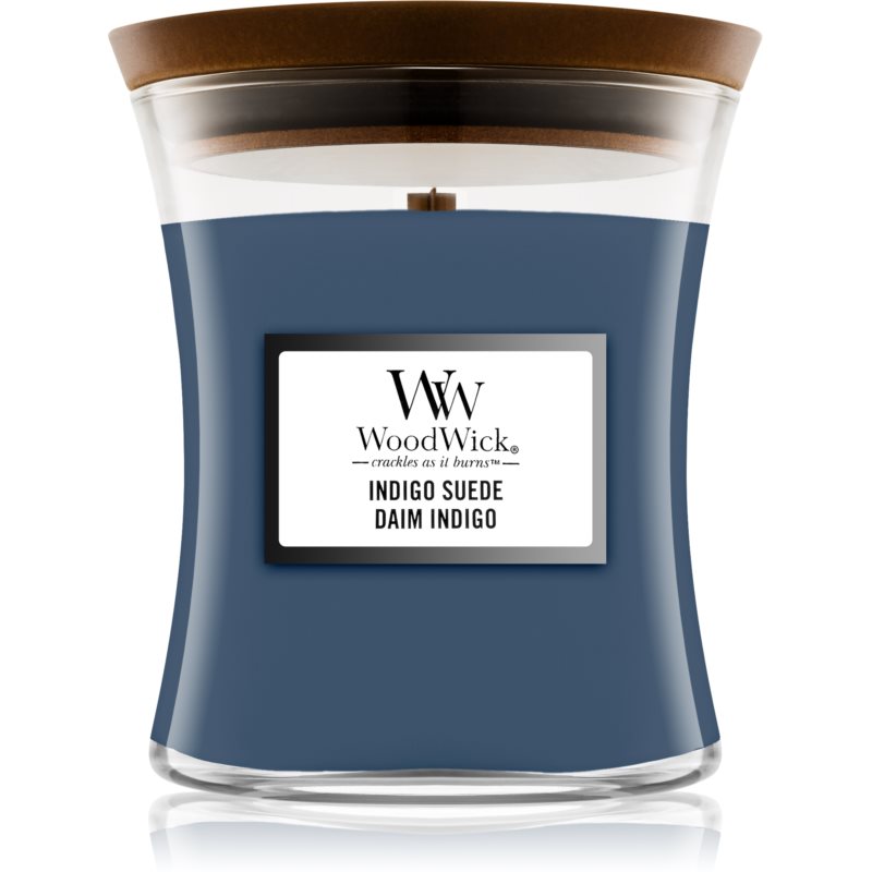 Woodwick Indigo Suede Scented Candle With Wooden Wick 275 G