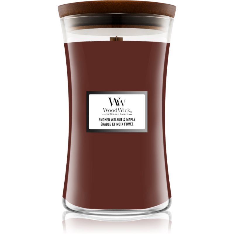 Woodwick Smoked Walnut & Maple scented candle with wooden wick 610 g
