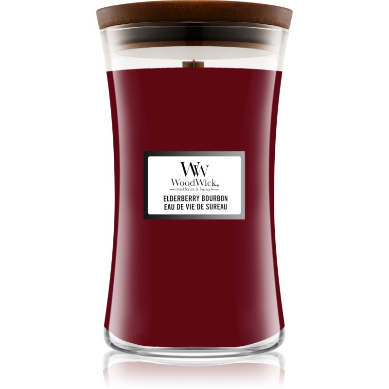 

Woodwick Elderberry Bourbon aроматична свічка з дерев'яним гнітом