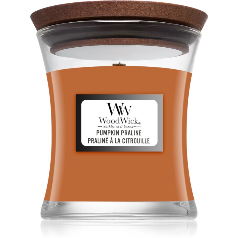 Woodwick Pumpkin Praline scented candle with wooden wick 85 g
