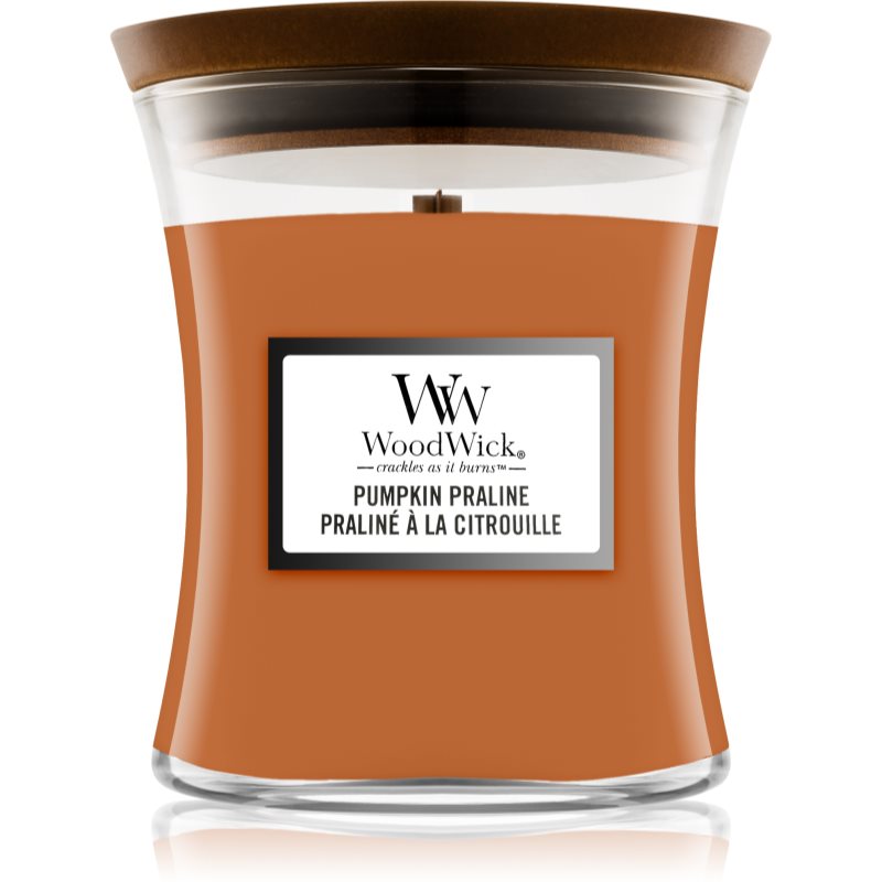 Woodwick Pumpkin Praline scented candle with wooden wick 275 g
