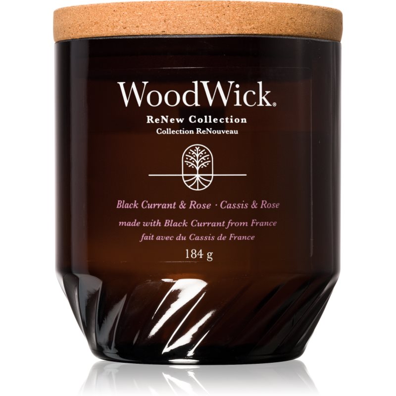 Woodwick Black Currant & Rose scented candle 184 g
