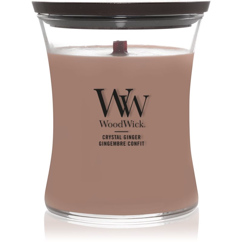 Woodwick Crystal Ginger scented candle with wooden wick 610 g