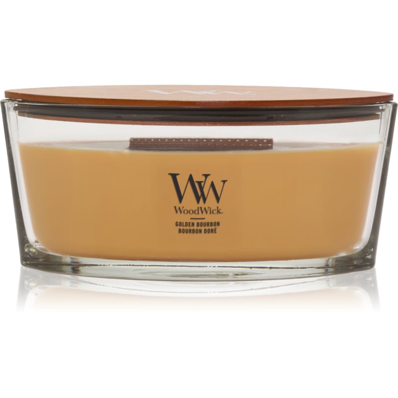 Woodwick Golden Bourbon scented candle with wooden wick (hearthwick) 453.6 g