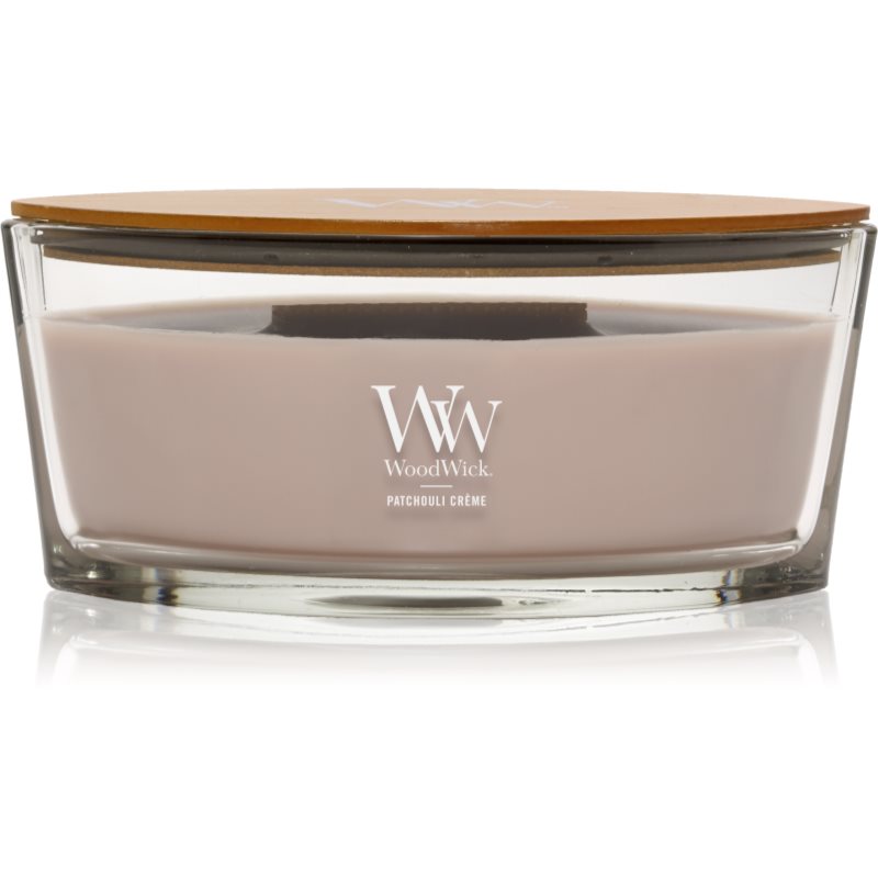Woodwick Patchouli Créme scented candle with wooden wick (hearthwick) 453.6 g