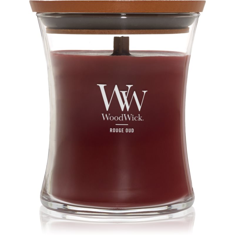 Woodwick Rouge Oud Duftkerze mit Holzdocht 275 g