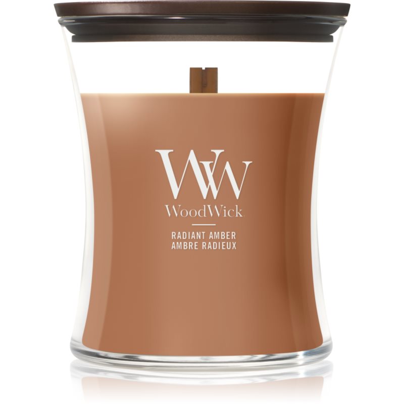 Woodwick Radiant Amber candela profumata con stoppino in legno 275 g