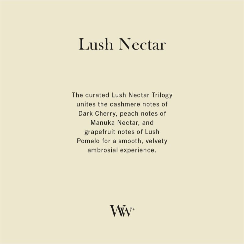 Woodwick Trilogy Lush Nectar Duftkerze mit Holzdocht 275 g (Bild 3)