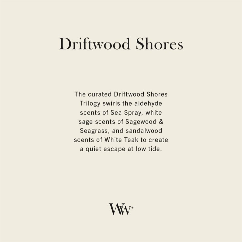 Woodwick Trilogy Driftwood Shores Duftkerze mit Holzdocht 275 g (Bild 2)