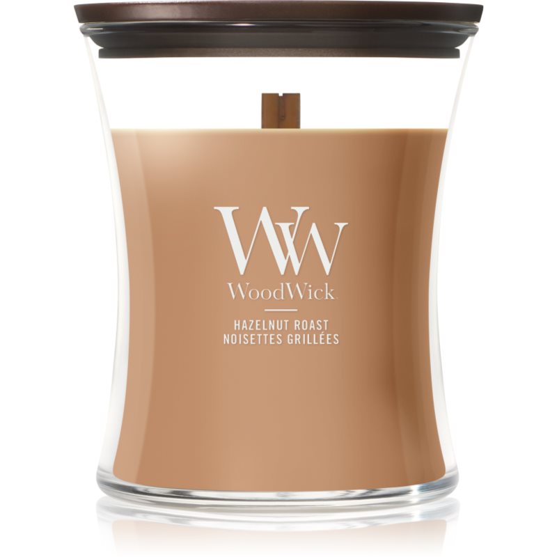Woodwick Hazelnut Roast vonná svíčka s dřevěným knotem 275 g