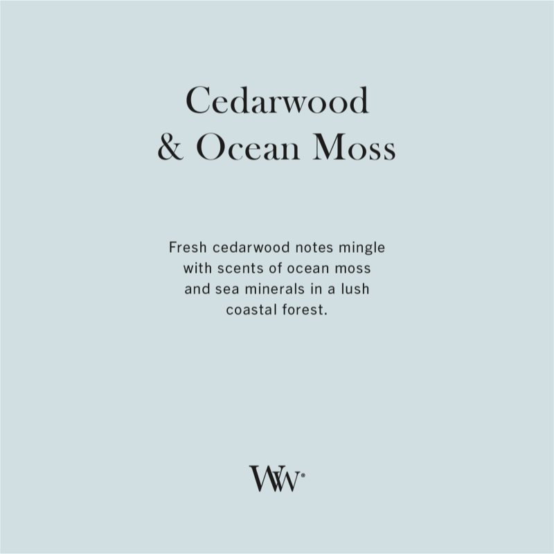 Woodwick Cedarwood & Ocean Moss Duftkerze mit Holzdocht 610 g (Bild 4)