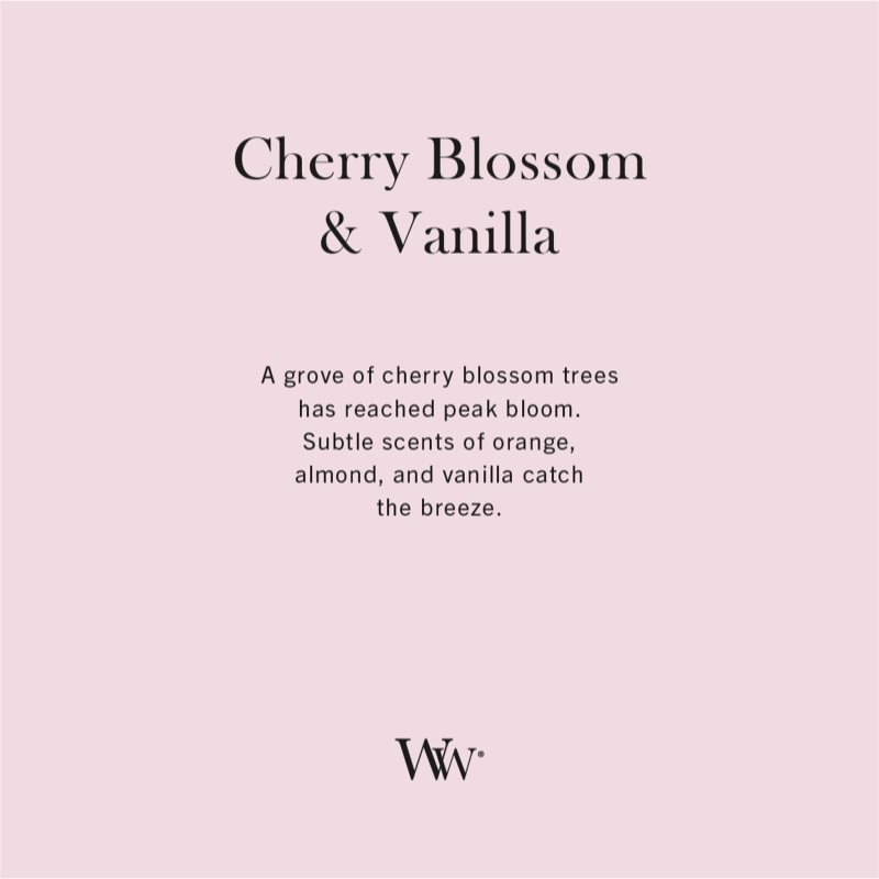 Woodwick Cherry Blossom & Vanilla Duftkerze mit Holzdocht 610 g (Bild 4)