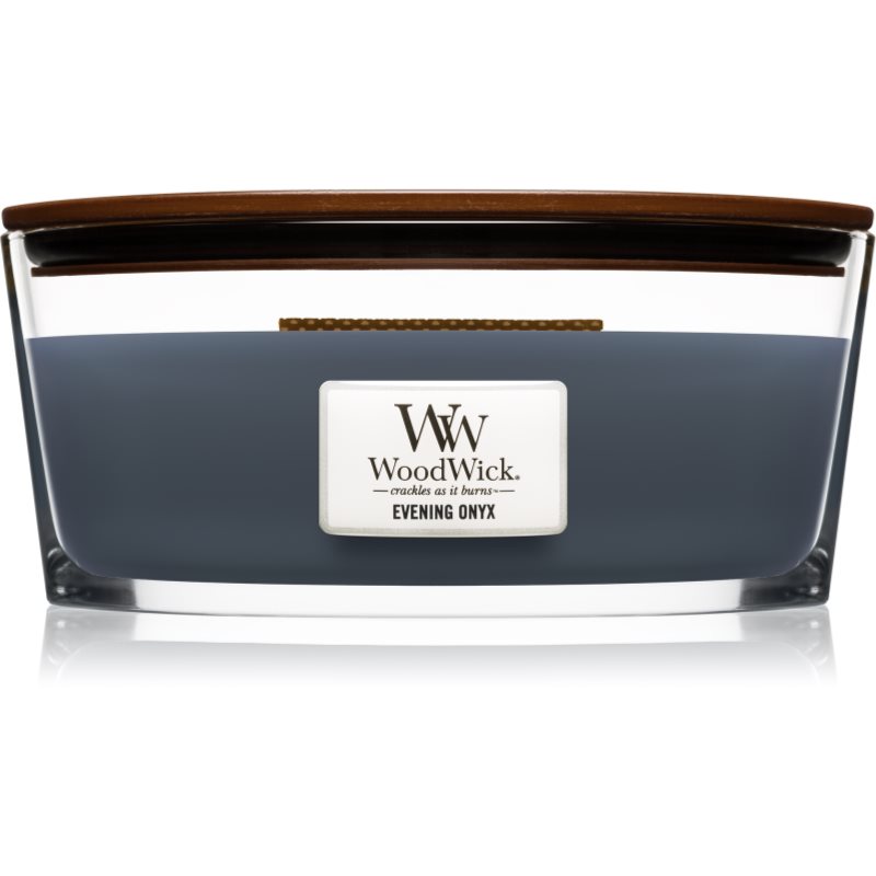 

Woodwick Evening Onyx aроматична свічка з дерев'яним гнітом (hearthwick)