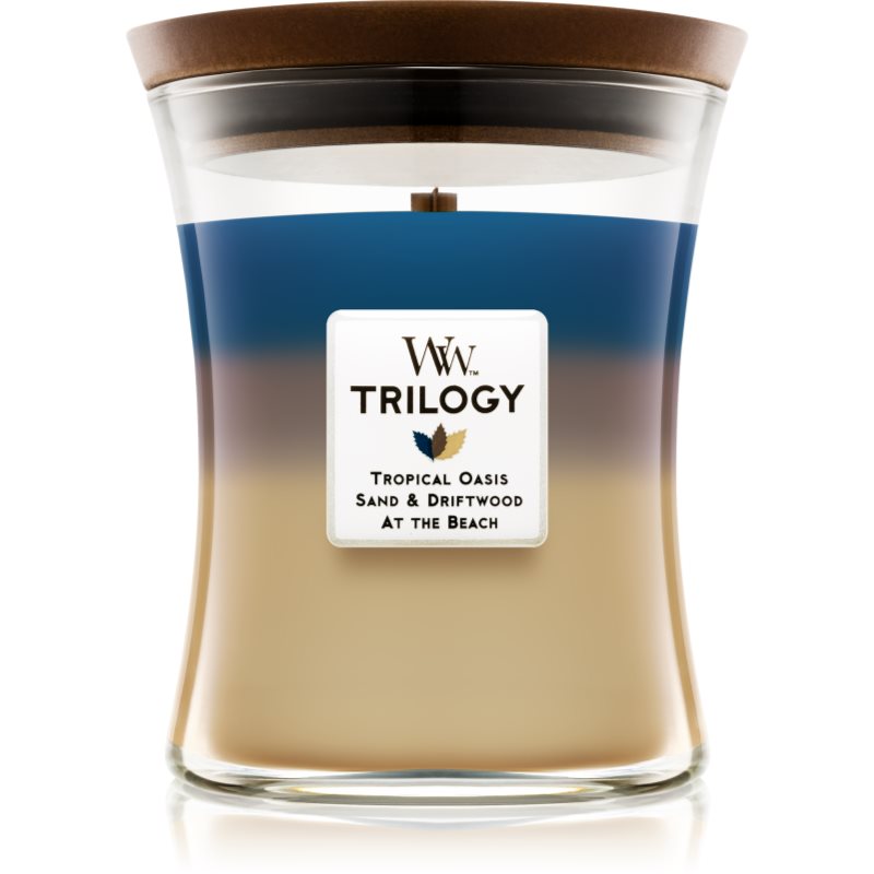 

Woodwick Trilogy Nautical Escape aроматична свічка з дерев'яним гнітом