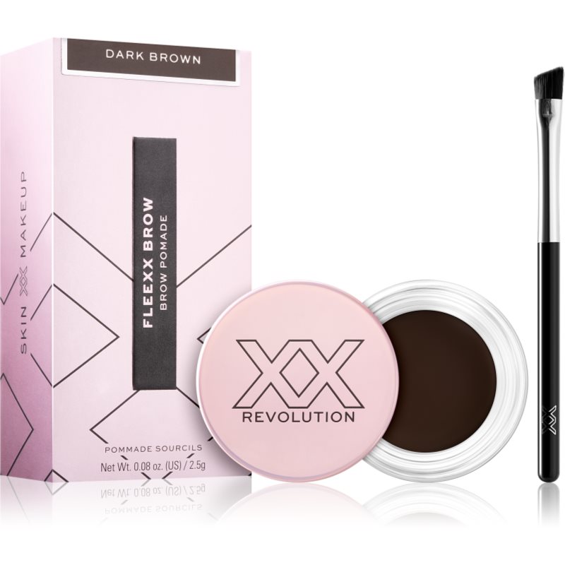 

XX by Revolution FLEXX BROW стійкий гель для брів зі щіточкою відтінок Dark Brown
