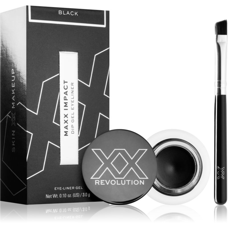 XX by Revolution MAXX IMPACT gel eyeliner with brush shade Black 3 g
