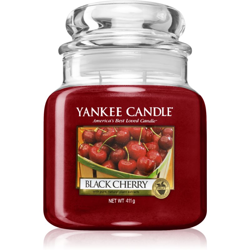 Yankee Candle Black Cherry illatgyertya Classic közepes méret 411 g