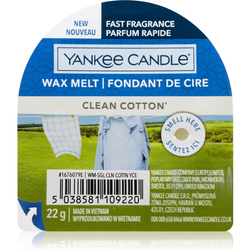 Yankee Candle Clean Cotton vosek za aroma lučko 22 g