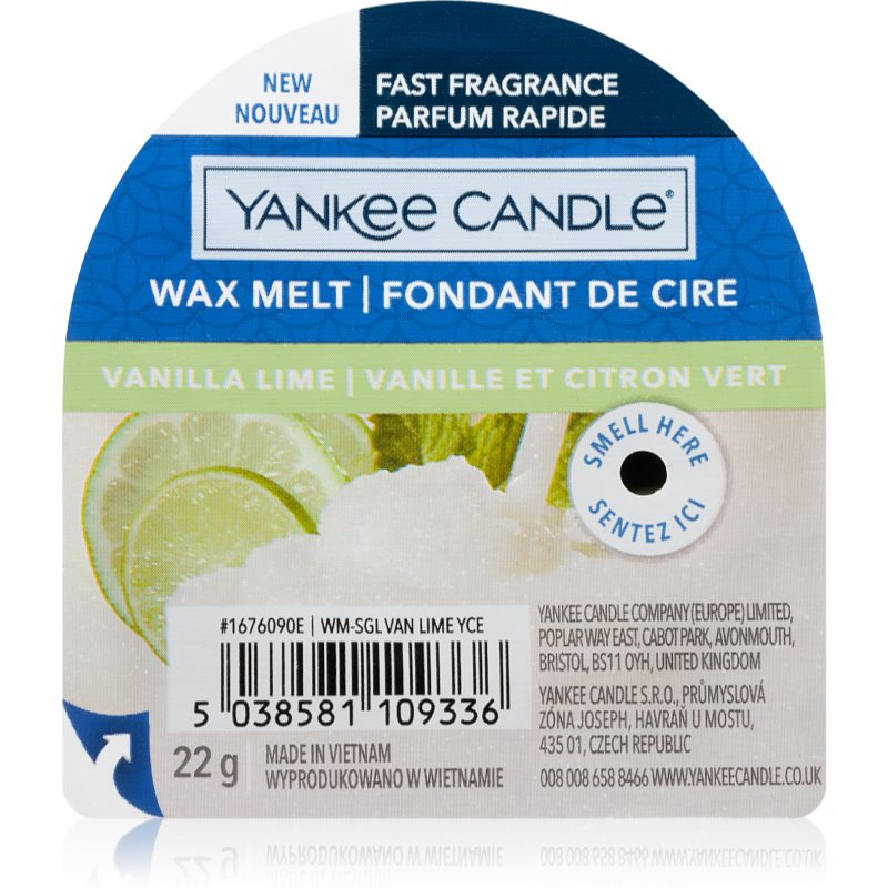 Yankee Candle Vanilla Lime віск для аромалампи 22 гр