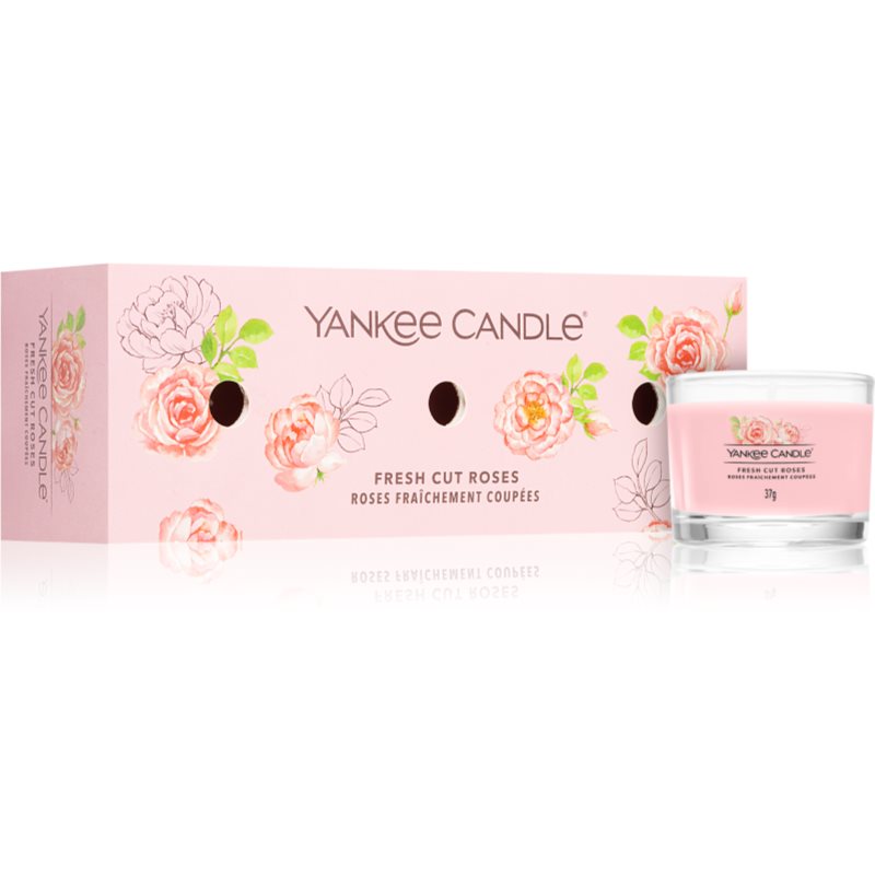 E-shop Yankee Candle Fresh Cut Roses dárková sada 3x37 g