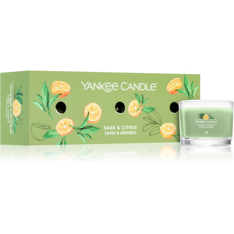 Yankee Candle Sage & Citrus darilni set 3x37 g