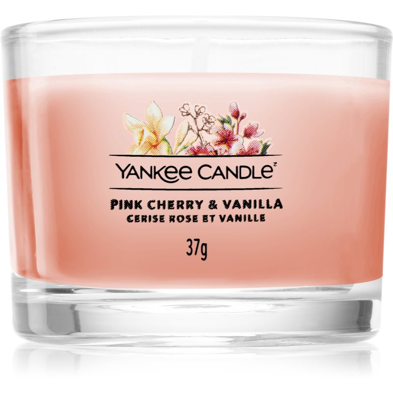 Yankee Candle Pink Cherry & Vanilla votivní svíčka glass 37 g