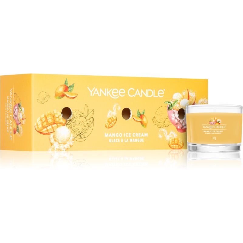 Yankee Candle Mango Ice Cream darčeková kazeta vonná sviečka 3 x 37 g unisex