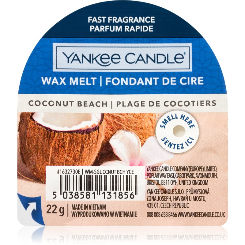 Yankee Candle Coconut Beach tartelette en cire 22 g unisex