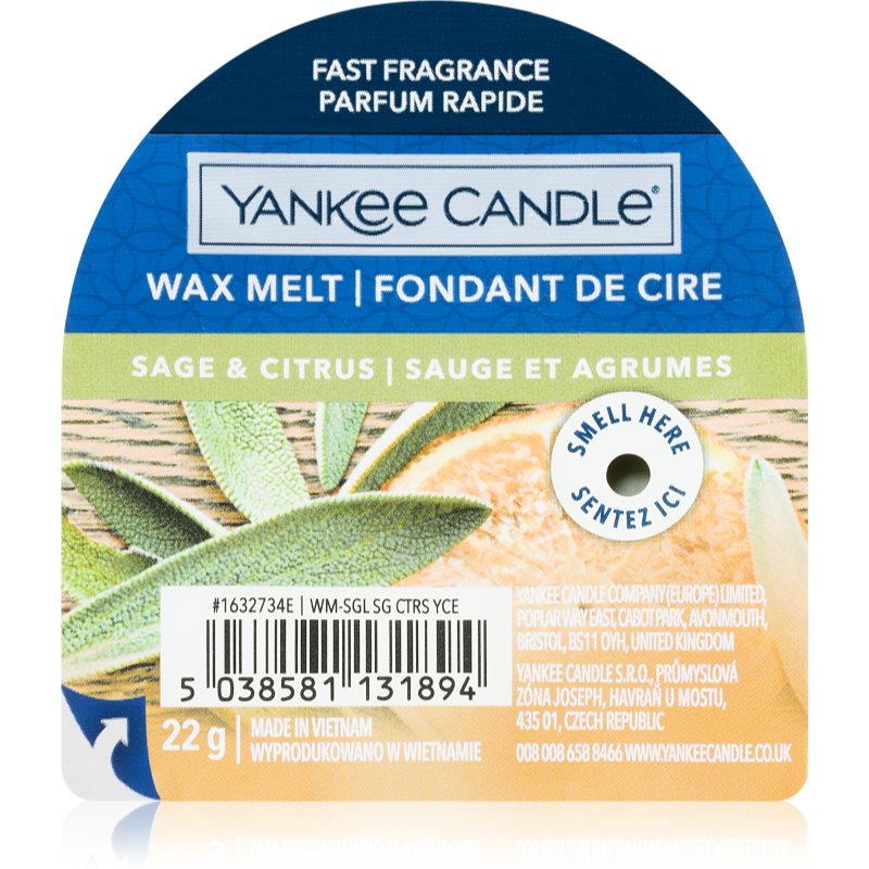 Yankee Candle Sage & Citrus віск для аромалампи 22 гр