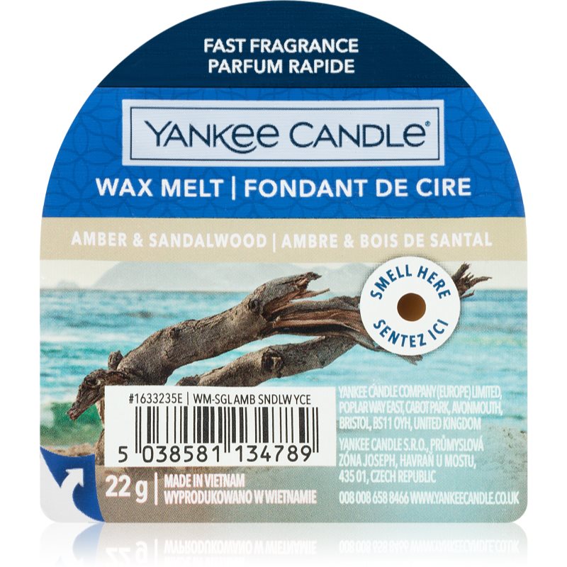 Yankee Candle Amber & Sandalwood віск для аромалампи 22 гр