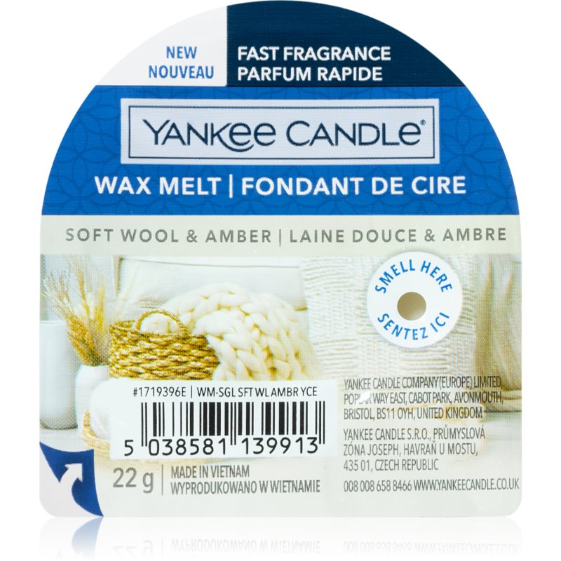 Yankee Candle Soft Wool & Amber віск для аромалампи 22 гр