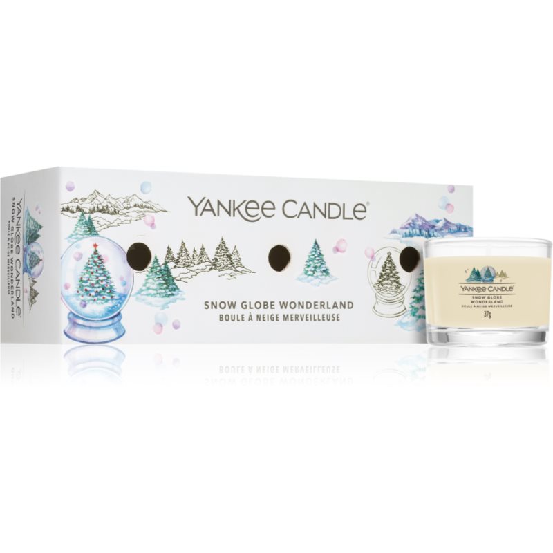 Yankee Candle Snow Globe Wonderland 3 Mini Votives Candles новорічний подарунковий набір I.