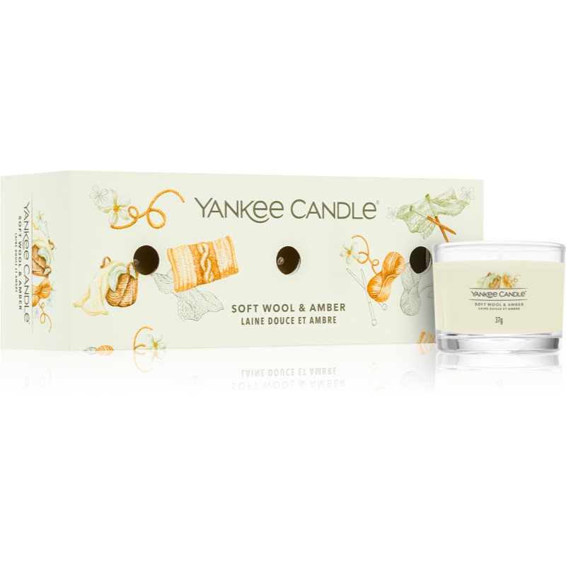 Yankee Candle Soft Wool & Amber Gift Set 3x37 G