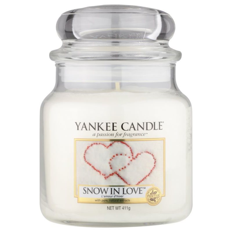 Yankee Candle Snow in Love dišeča sveča Classic srednja 411 g