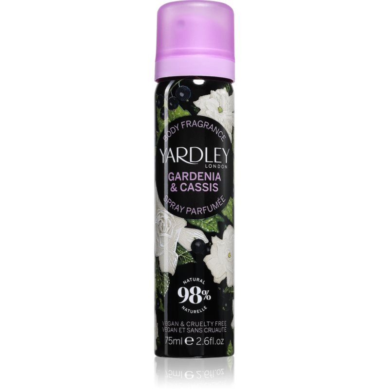 Yardley Gardenia & Cassis tělový sprej s parfemací pro ženy 75 ml