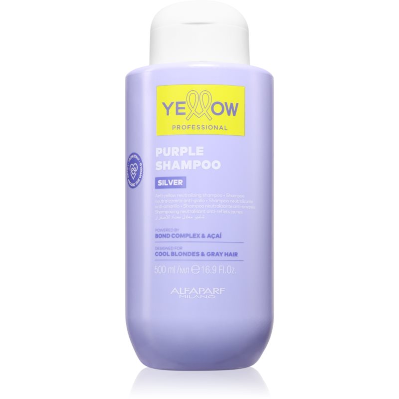 Yellow Professional Mulher Silver Purple Shampoo Champô Neutraliza Tons Amarelados 500 Ml