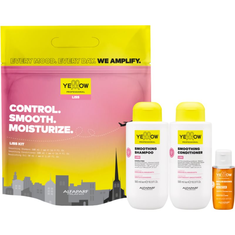 Yellow Professional CONTROL. SMOOTH.MOISTURIZE Holiday Kit lote de regalo para alisar el cabello