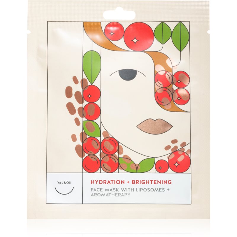 E-shop You&Oil Hydration & Brightening plátýnková maska pro rozjasnění a hydrataci 25 ml