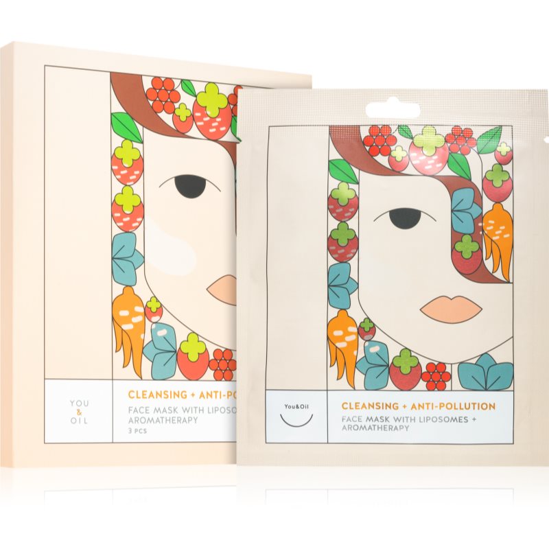 You&Oil Cleansing & Anti-Pollution Refreshing And Purifying Sheet Mask 3x25 Ml