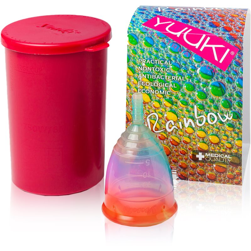 Yuuki Rainbow Jolly 1 + cup Menstruationstasse Größe large (⌀ 46 mm, 24 ml) 1 St.
