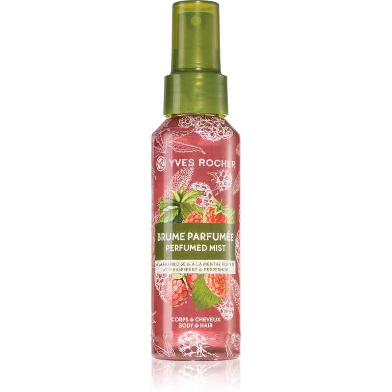 Yves Rocher Raspberry & Mint sprej na telo a vlasy 100 ml