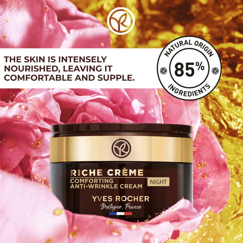Yves Rocher Riche Créme nočná starostlivosť proti vráskam 50 ml