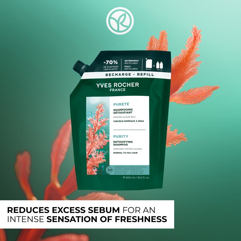 Yves Rocher Pureté čistiaci detoxikačný šampón 600 ml