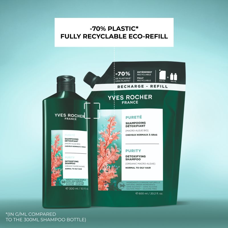 Yves Rocher Pureté čistiaci detoxikačný šampón 600 ml