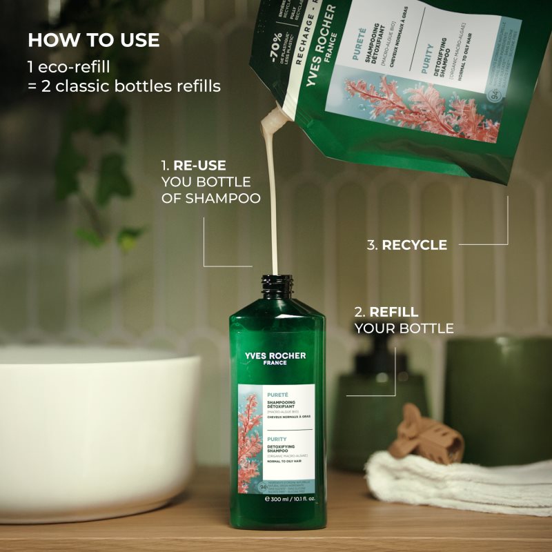 Yves Rocher Pureté čistiaci detoxikačný šampón 600 ml