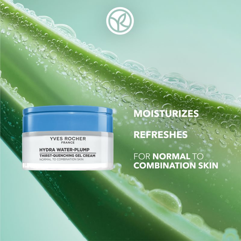 Yves Rocher Hydra Water-Plump hydratačný gélový krém pre normálnu až zmiešanú pleť 50 ml