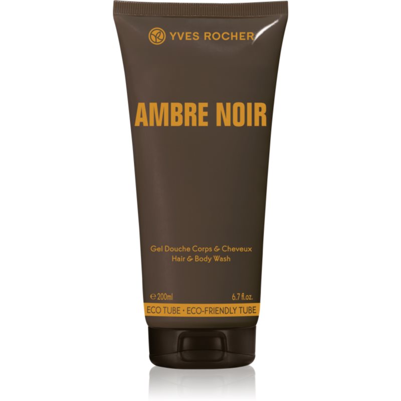 Yves Rocher Ambre Noir sprchový gél na telo a vlasy pre mužov 200 ml