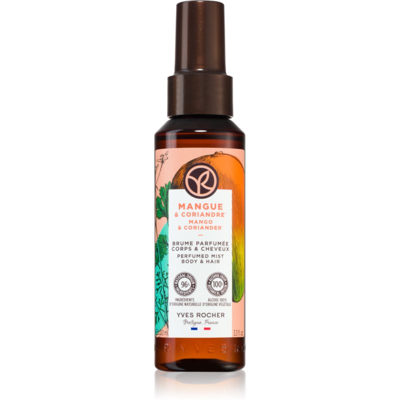 Yves Rocher Bain de Nature parfümiertes Spray für Körper und Haare für Damen Mango & Coriander 100 ml