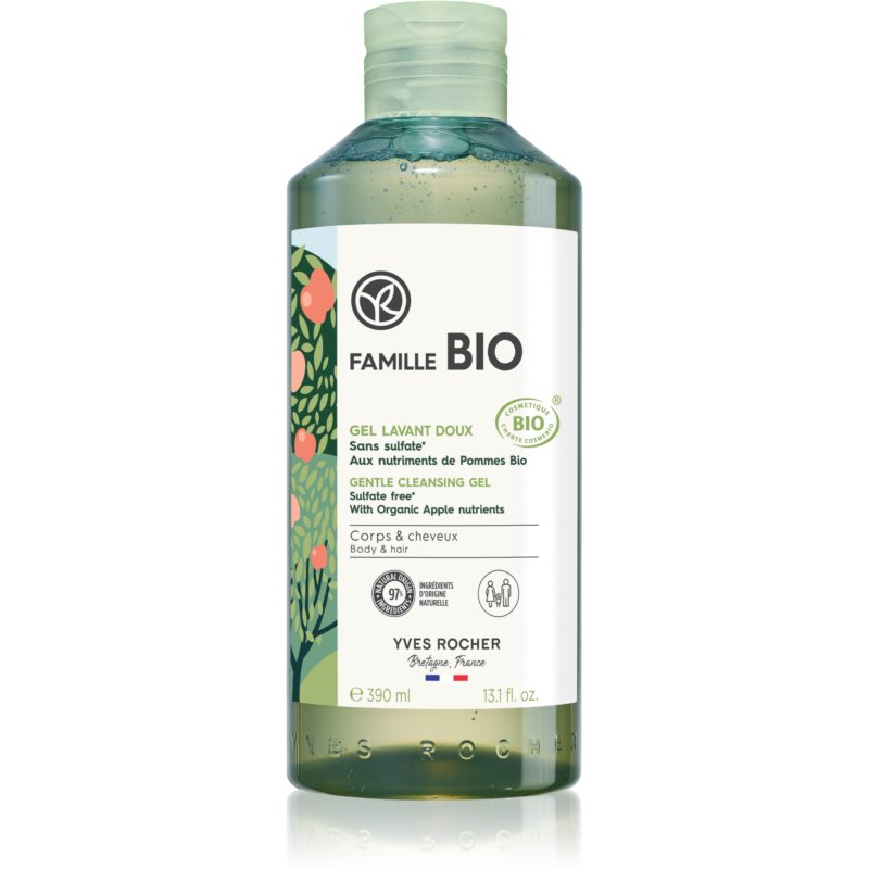 Yves Rocher FAMILLE BIO jemný mycí gel na tělo a vlasy with Organic Apple 390 ml